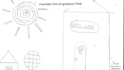 Tovahs teckning av ett godisland.