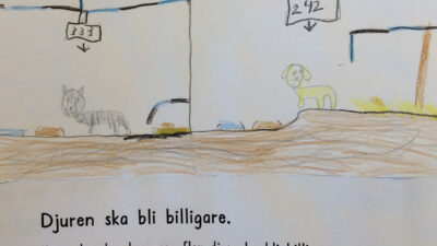 Celina och Elsas teckning.